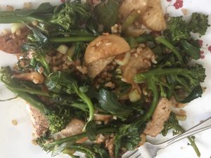 chicken with daikon and broccoli